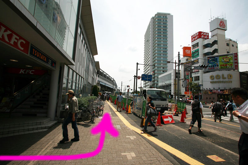 二子玉川駅からの徒歩ルートです