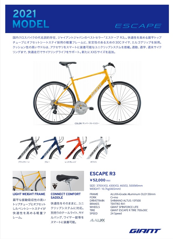 GIANT ESCAPE R3 DISC Mサイズ 2021-