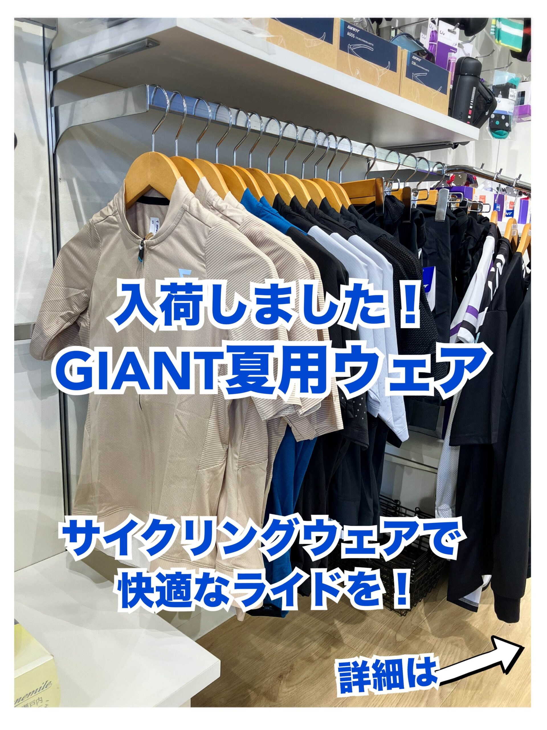 夏用ウェア入荷】快適なウェアで爽快なサイクリングを